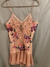 VNTG Victoria Secret Gold Label Chiffon Chemise Slip Dress Nighty Sheer Sz. Md