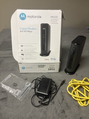 Motorola 8x4 Cable Modem MB7220 DOCSIS 3.0 343 Mbps Comcast Spectrum Cox & More