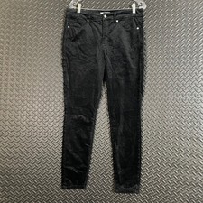Good American Good Legs Crop Black Velvet High Rise Skinny Jeans Size 12/31