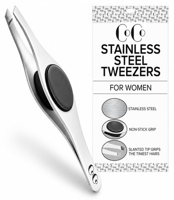 Precision Tweezers for Women Facial Hair - Slant Tip, Eyebrow Shaping