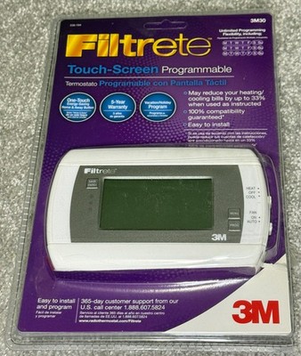 3M Filtrete 3M30 Touch Screen Programmable Thermostat New Unit Open Box