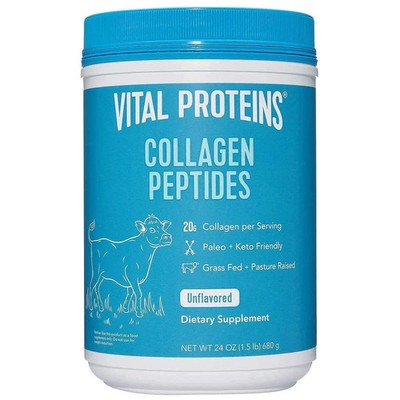 Vital Proteins Collagen Peptides Unflavored Powder Supplement 24 Ounces