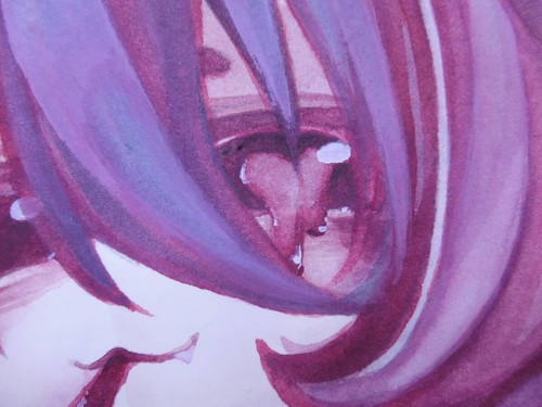 Creative Original Drawing Watercolor Character Pink Love Sm Size Name Melted Ill - Picture 5 of 5