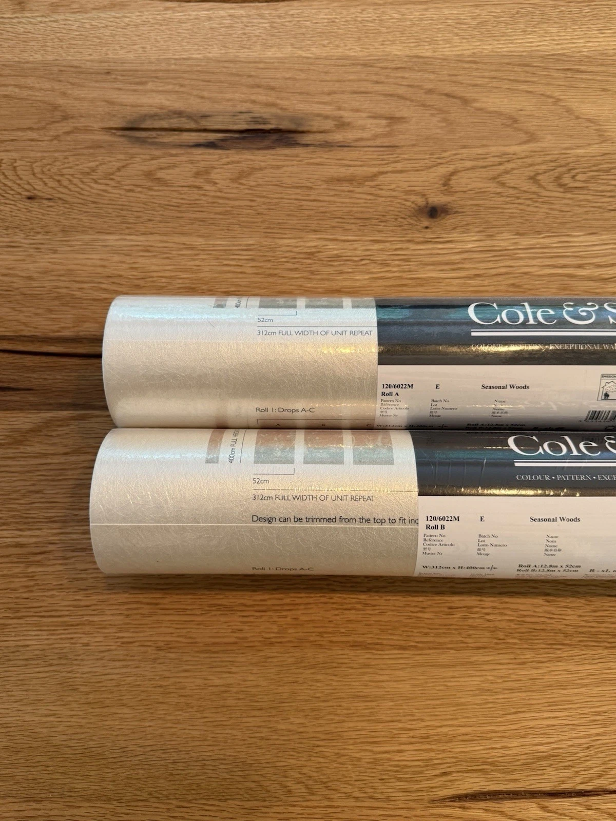Cole & Son Seasonal Woods 120/6022M Rose Quartz Pearl Wallpaper Rolls A/B - New 2