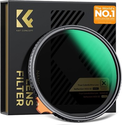 K&F CONCEPT True Color & Ultra-Low Reflection Variable ND2-32 Lens Filter Nano-X