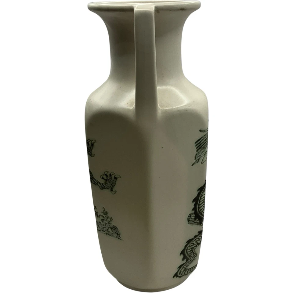 Vintage Kingston Pottery Hull Vase Dragon Design Twin Handles 1970s Retro 28cm - Image 2 of 4