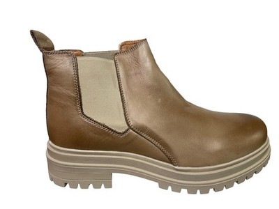 Miz Mooz Women Chelsea Boot Levona Beige Antique Burnis Leather Size 37 EUR M