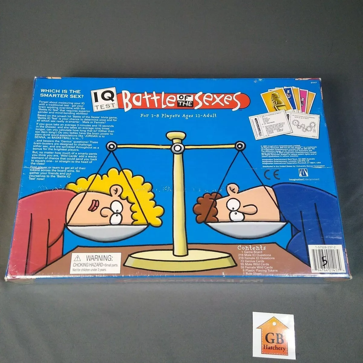 Battle of the Sexes Card Game, Board Game