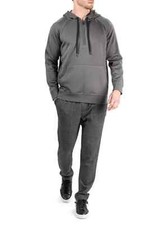 Natori Mens Sathya 1/4 Zip Pullover Hooded Sweatshirt Pewter Size L