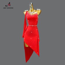 2024 New Red Latin Dance Dress Women Competition Line Suit Ballroom Urban Stage