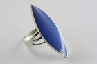 Designer blue quartz ring ladies silver ring 925 real silver/491