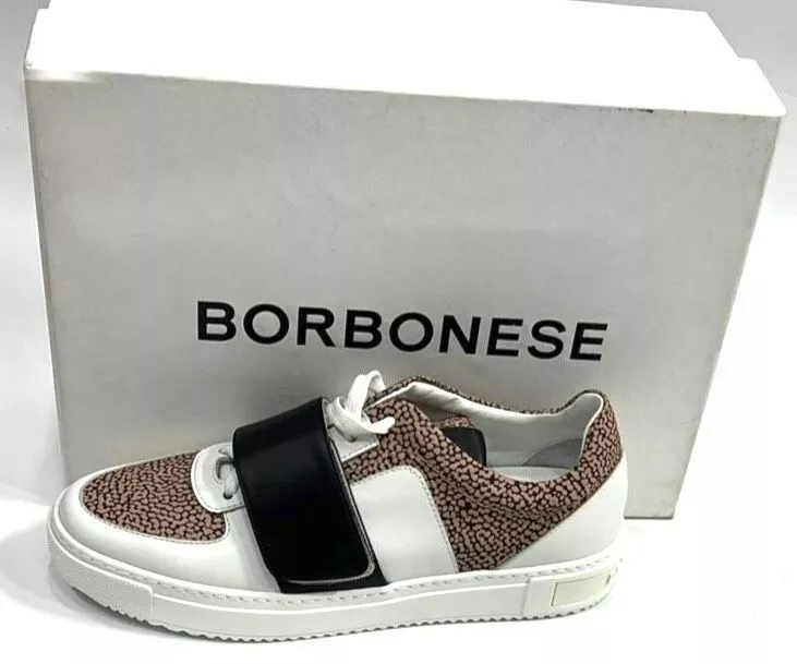 Borbonese Sneaker IN Calfskin Woman White Black Size Eu 37 BRB006
