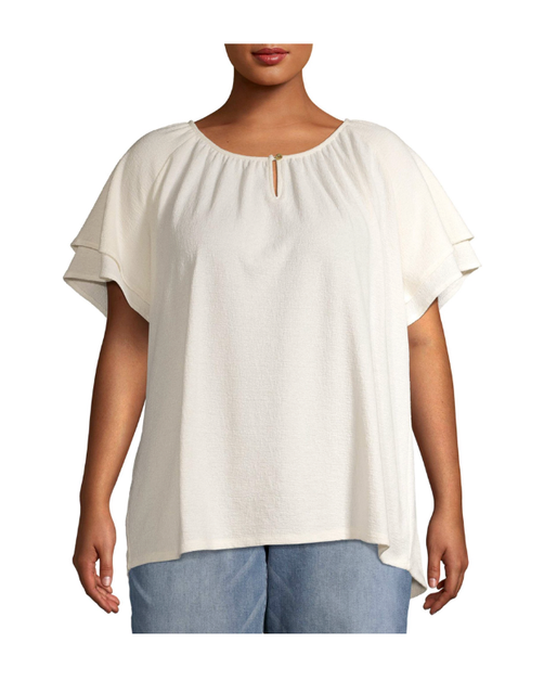 women's plus peasant tops