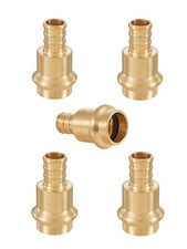 5 PCS EFIELD 1/2"Press X 1/2" PEX Crimp Coupling Brass Fittings, Lead Free