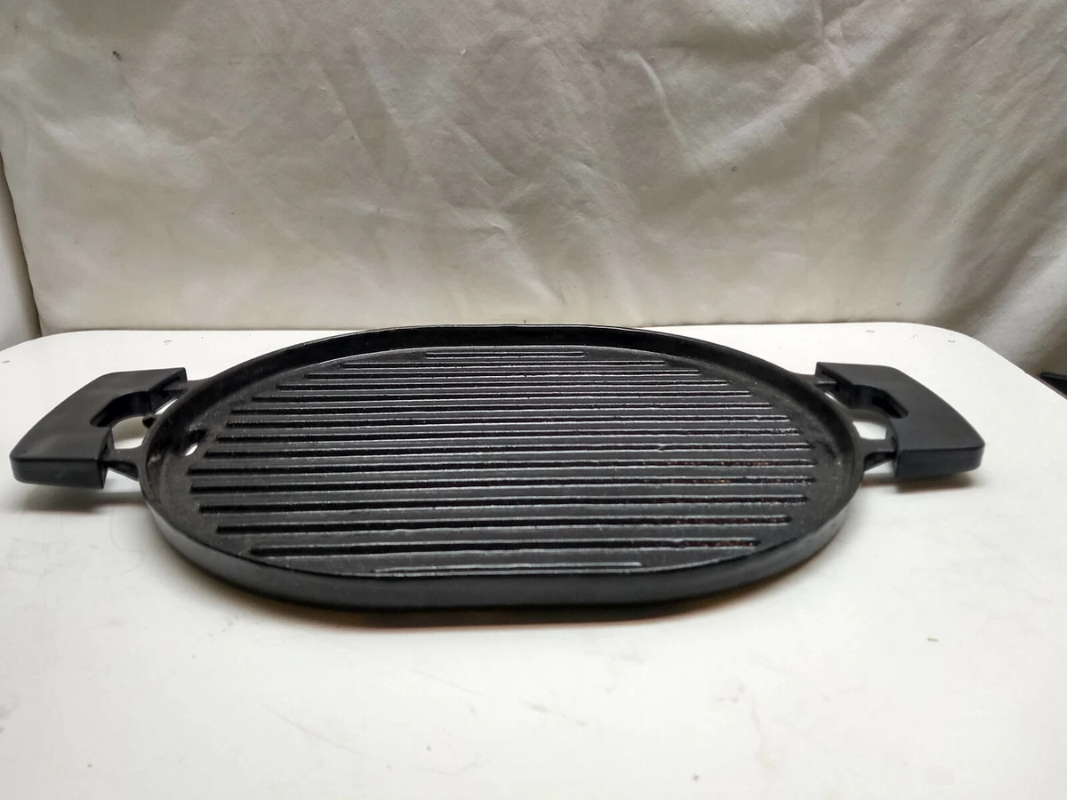 NuWave Cast Iron Non-Stick Induction Ready Skillet Griddle Grill Pan 16x10  Black