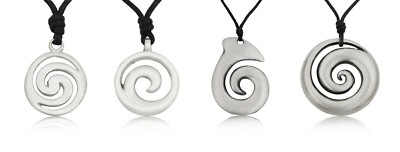 Maori Koru Silver Pewter Charm Necklace Pendant Jewelry