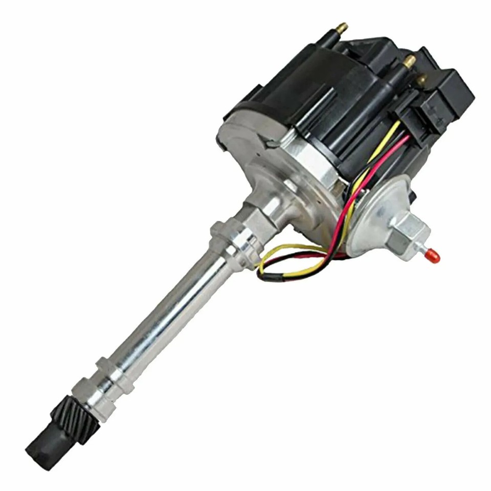 CHEVY 350 SBC CLEAR Super HEI Distributor RED SPARK PLUG WIRES Under Exhaust E - Foto 5