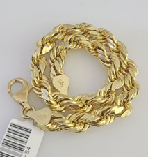 Real 10K Yellow Gold Rope Bracelet 8" Inch 8mm 10kt Men Women