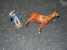 Lead Soldier and Horse US Cavalry Union Blue