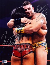 Brian Cage Tessa Blanchard Signed 11x14 Photo BAS COA ROH TNA AEW CMLL AAA Auto