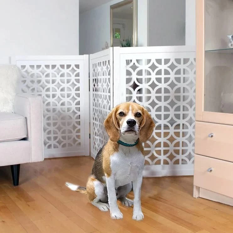 Handcrafted Wooden Portable Safety Pet Fence Gate Partition for