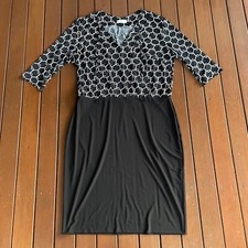 Leina & Fleur Plus Size 20 Dress Black White Pattern Business Cocktail