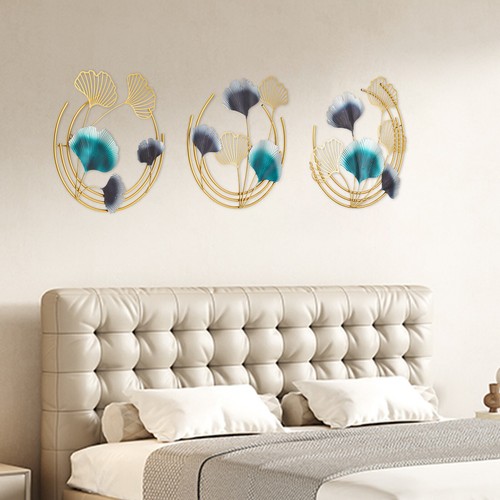 Hojas 3 en 1 Decoración Metal Arte Pared Decoraciones Hojas Doradas Decoración Pared - Imagen 20 de 24