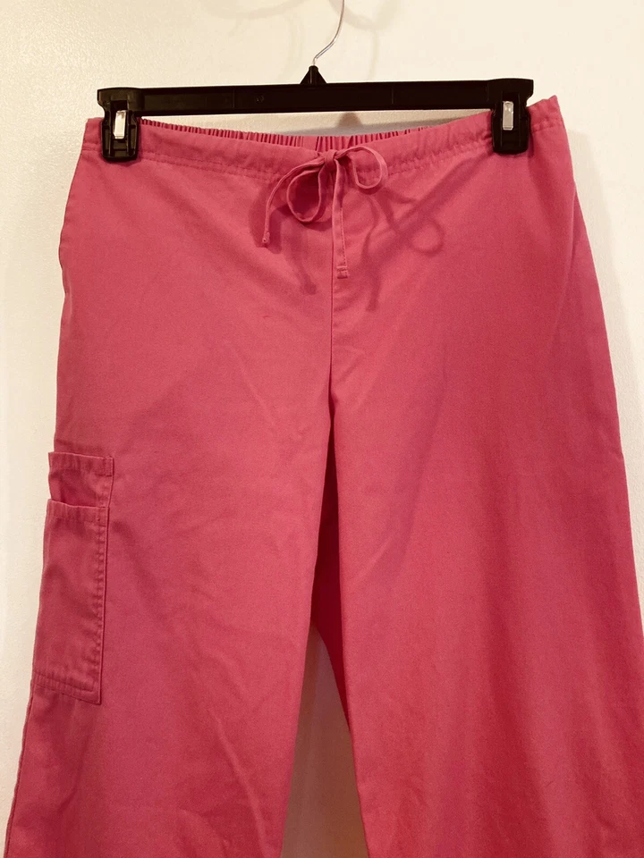 Pantalones SB Scrubs tiro medio rosa elástico cordón cintura para mujer talla S Foto 2 de 4