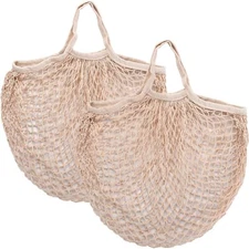 Eslazoer 2 Pack Completely Cotton String Storage Shopping Bags Ecology Reusabl