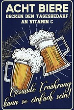 Retro Blechschild BIER BEER 30 x 20 cm Metallschild Vintage Nostalgie (3520)