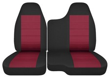 Front Seat Covers Fits 1998-2003 Ford Ranger Pickup 60-40 Bench Black Burgundy