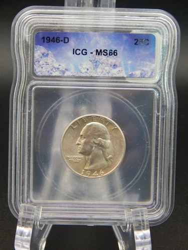 1946-D Silver Washington Quarter Icecube's ICG MS66 NEW Custom Holder (BF841)