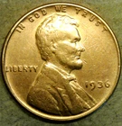 1936 American Cent Lovely Circulated Brown Philadelphia Mint Lincoln Wheat Penny