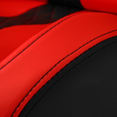 Asientos deportivos de carreras de cuero PVC reclinables laterales negros + rojos universales principales 2 piezas - Imagen 8 de 9