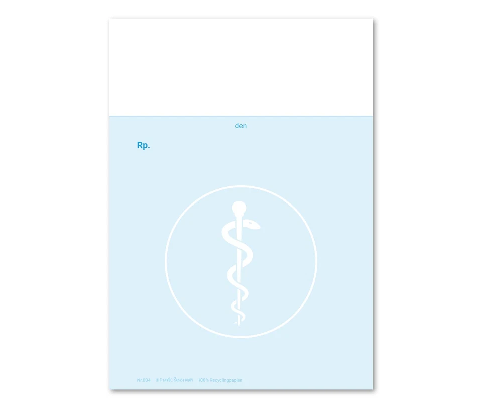 Frank Paperman® | Rezeptblock Arzt Privatrezept | 2/6 Blöcke á 100 Blatt | A6