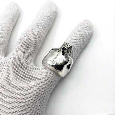 Crazy Pig Large Evil Skull Ring K18 Fang Custom US 8.5 | eBay