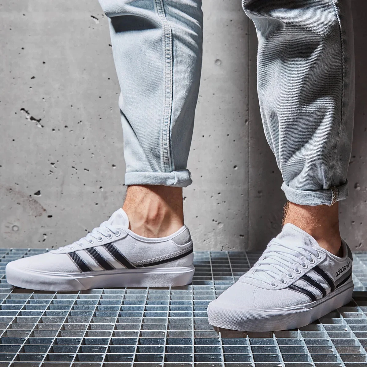 ADIDAS DELPALA LACE SNEAKERS TRAINERS SPORTS MEN SHOES WHITE BLACK