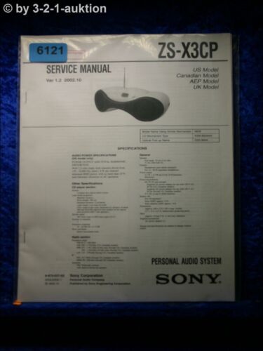 Sony Service Manual ZS X3CP Audio System (#6121) - Bild 1 von 1