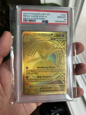 #ad Pokémon TCG Mega Gardevoir EX Holo Gold Card 187 132 Mega Evolution PSA 10 $700.00