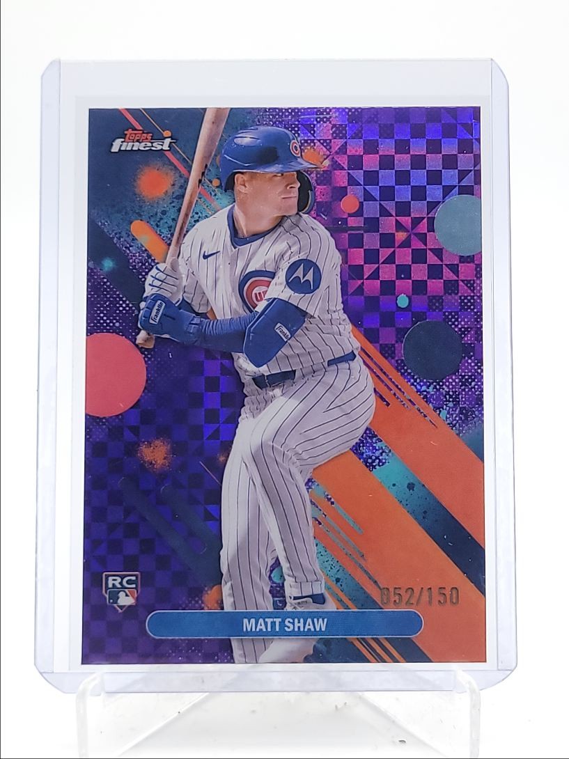 MATT SHAW 2025 TOPPS FINEST COMMON ROOKIE PURPLE X-FRACTOR CUBS RC /150 Q3967