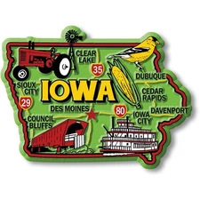 Iowa Colorful State Magnet by Classic Magnets, 3.4" x 2.6"
