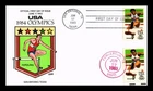 Dr Jim Stamps Collins Hand Painted Cachet Dual Cancel 28c Olympic Hurdles FDC