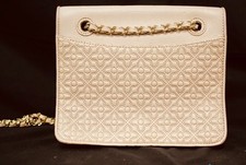 Tory Burch Bryant Pink Purse Quilted Shoulder Bag Gold Chain Strap