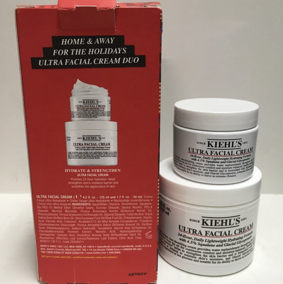 Kiehls Ultra Crema Facial Hogar y Visitante Set 1.7 + 4.2 OZ Tamaños Nuevo en Caja Foto 2 de 4