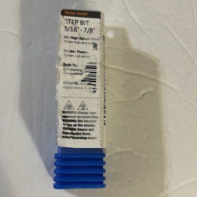 Jerax Tools 3/16 -7/8  Step Drill Bit Straight Grooved Double Fluted NEW