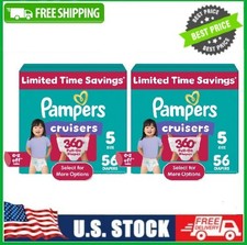 2 BOX Pampers Cruisers 360 Baby Diapers 360 Size 5, 56 Count BOX