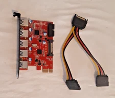 INATECK, KTU3FR-4P / 4-Port USB 3.0 PCI-E Card, PC and Mac Pro (2008-2012) NEW