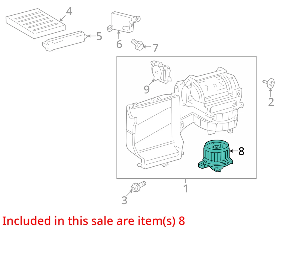 Motor soprador CA 2007-2021 Toyota Tundra aquecedor LVHRR - Imagem 3 de 4