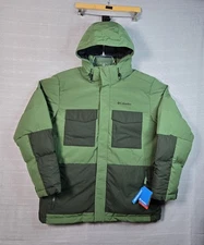Columbia Puffer Jacket Large Men Green Marquam Peak Fusion II Omni-Heat Infinity
