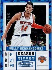 2017-18 Panini Contenders Draft Picks Willy Hernangomez Cracked Ice Ticket /23